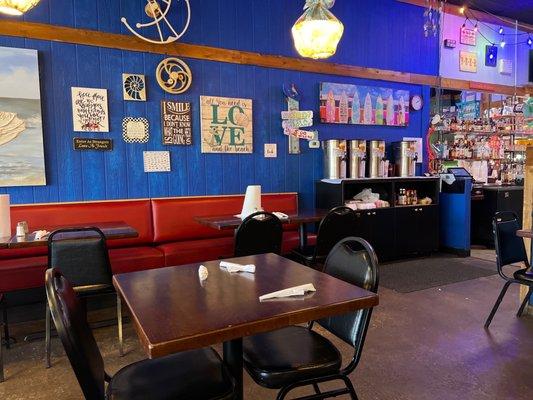 A view of the dining area.