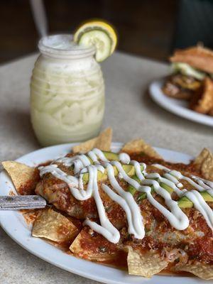 Carne asada wet burrito & cucumber lime agua fresca