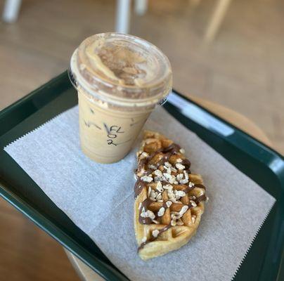 Nutella waffle and Forest latte