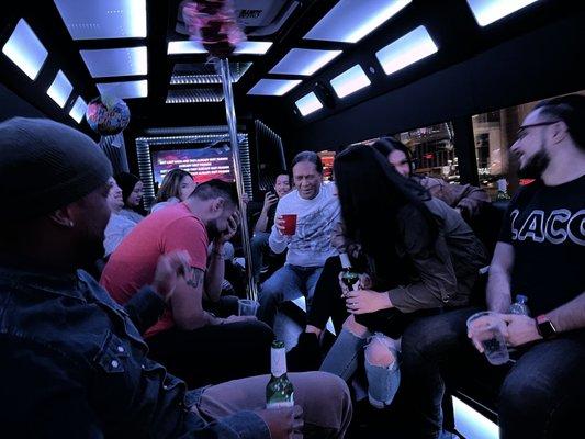 Birthday party at party bus Las Vegas LLC