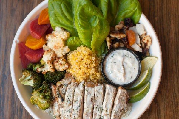 mediterranean chicken bowl.