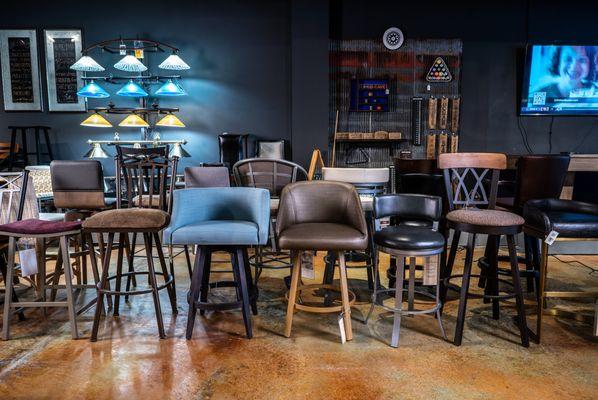 Large selection of bar and counter bar stools