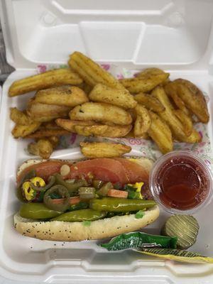 Chicago style hotdog