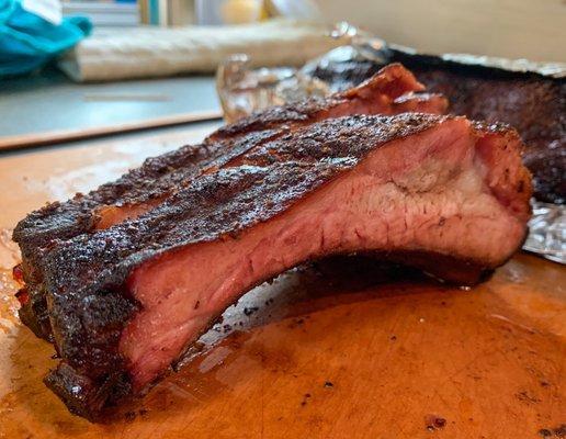 Cooked baby back ribs from the Live Butcher.  Fabulous!