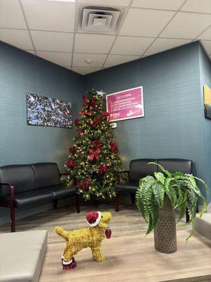 Christmas tree in waiting room