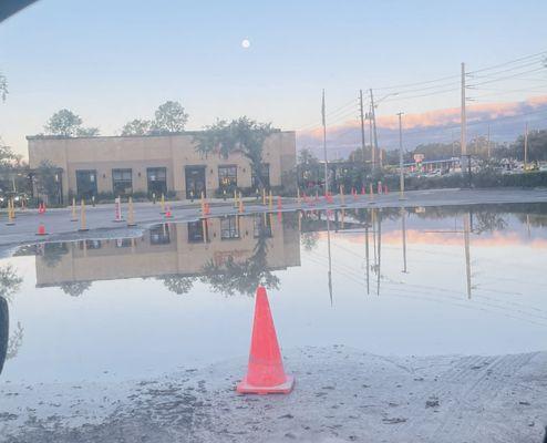 Post hurricane Milton drive thru rerouting around flooding