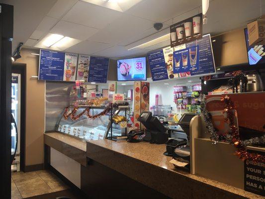 Baskin Robbins ice cream area. Registers.