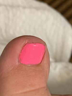 Terrible polish job-photo taken same day of visit