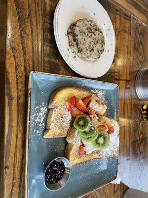 Florida French toast and side of chicken sausage.