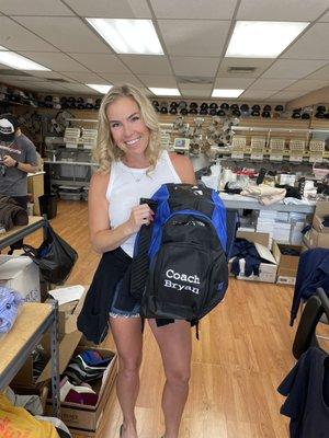 When you are looking for custom embroidery or Embroidery near me, We love the idea that you would call Merlin Embroidery for Team backpacks