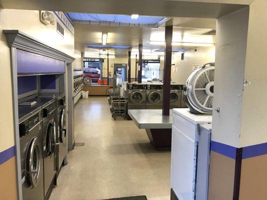 Left side of laundromat.