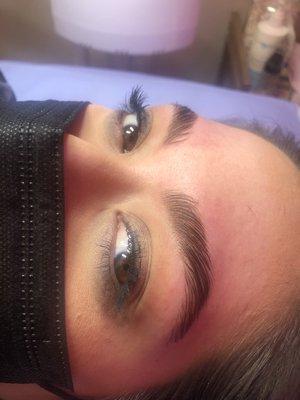 Brow sugaring and brow lamination