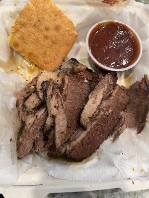 The best brisket you can find in the metro west - unreal flavor, so tender and beautifully rendered. Cornbread was great too