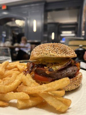 Burger and fries