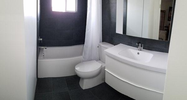 Bathroom remodel done by service tech Quinn