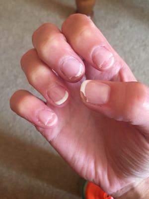 Gel manicure exactly one week later