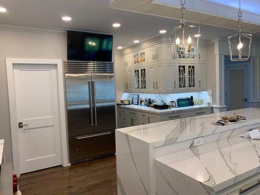 View from the kitchen sink into the butlers pantry pass through