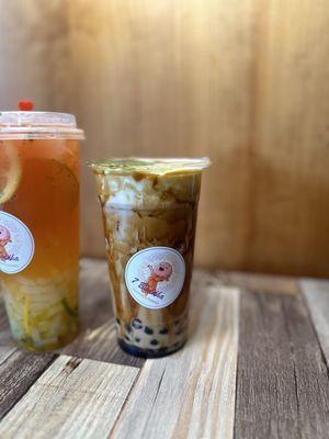 Brown sugar milk tea - large