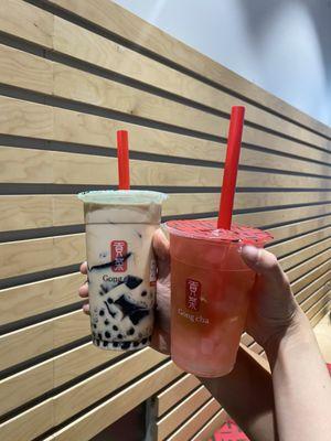 Earl Grey Milk Tea with 3 J's and Lemon Ai-Yu White Pearl