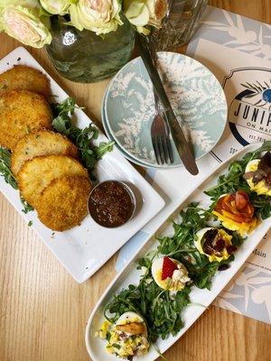 Fried Green Tomatoes Flight of Deviled Eggs