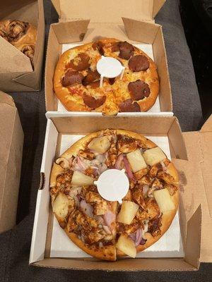 Personal size pepperoni & personal BBQ chicken pizza