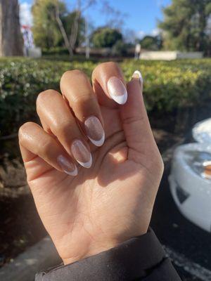 # 111 base gel color with French tip