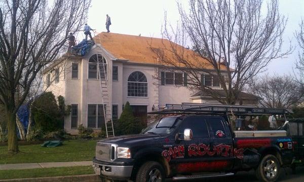 Complete tear off of old roof covering.