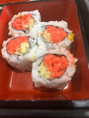 Spicy tuna roll FILLED with Red Food Coloring