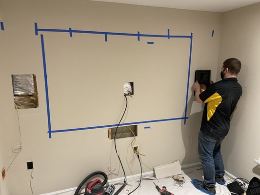 Installing in-wall speakers and a new screen