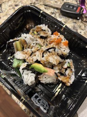 The worst sushi I've ever had. I wouldn't have even known this was supposed to be sushi.