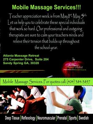 Back to School Massage Special for Teachers $30