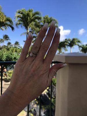 Bridal nails - 1 week later on honeymoon in Hawaii they are still stunning!