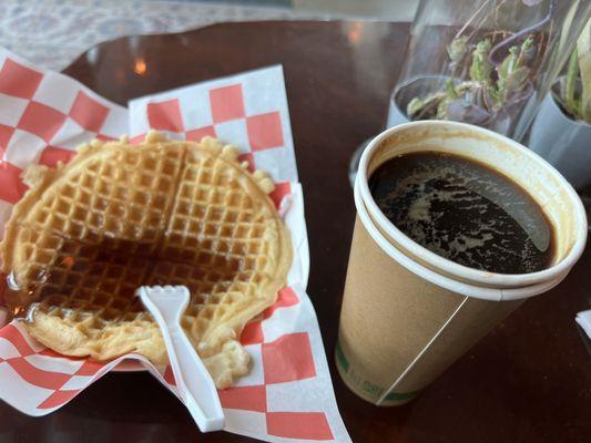 waffle and Americano