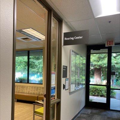 Entrance to Hearing Center at the back of the hallway of the main entrance.