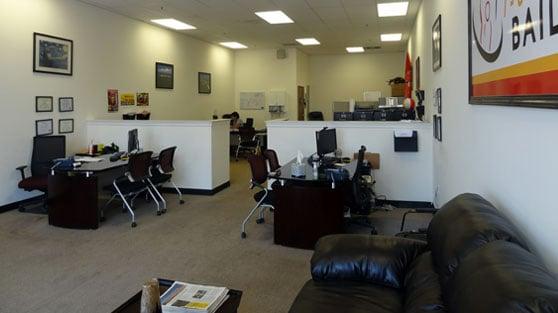 Indio bail bonds office side interior view.