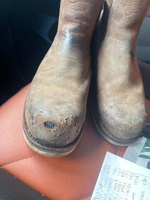 Hole in boot