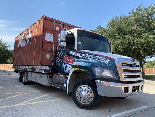 We can Trasport a container's too. Call us for the best towing service in dallas.