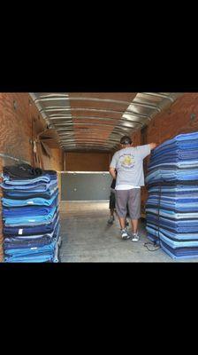 Every King Moving Co. rig is equipped with over fifty [50] industrial grade moving blankets