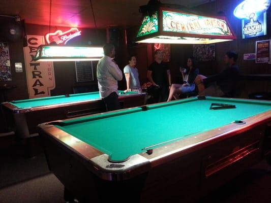 Pool tables.  $0.75 a game