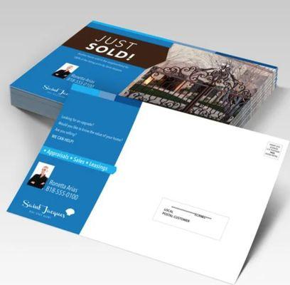 Custom direct mailing services by PrintSteals, offering professionally printed postcards, brochures, and marketing materials,...