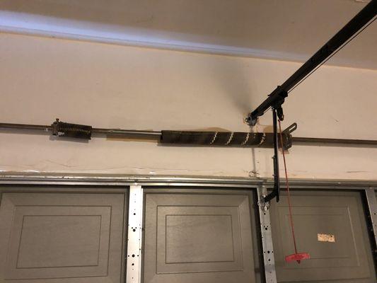 What a broke garage door spring looks like.