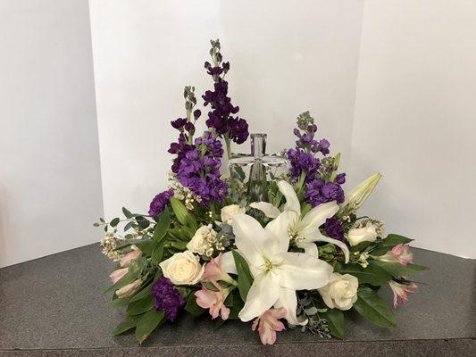 Sympathy boquet with the cross