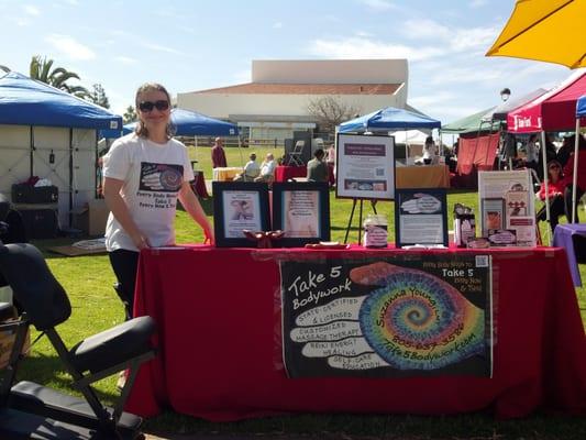 Take 5 Bodywork had a popular booth at the 2011 and 2012 Women's Festival in Santa Barbara.