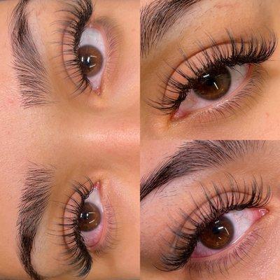 wispy lashes in medium/long length