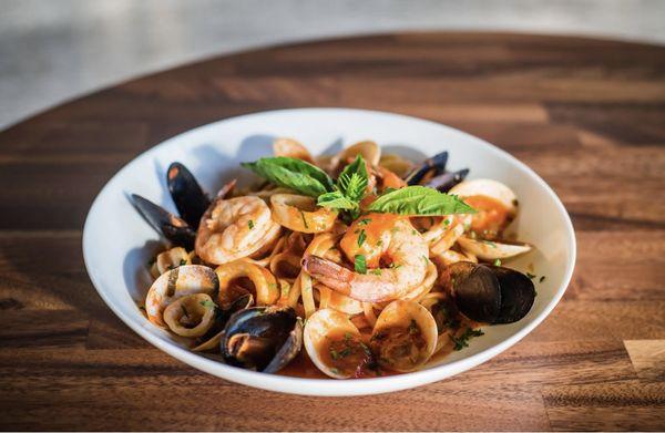 Frutti de Mare Over Linguine