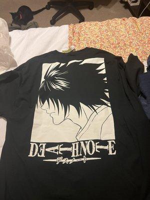 Back of death note shirt #2