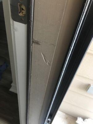 Damages to front door frame/trim