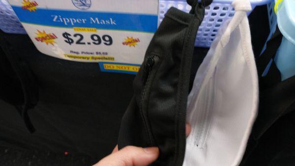 Zipper mask looks like training pants