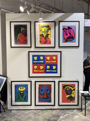 Seven custom framed pieces by Jimmy during an art fair in Times Square.