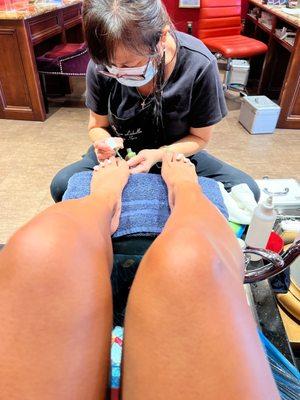 Pedi polish post Bella pedicure treat!